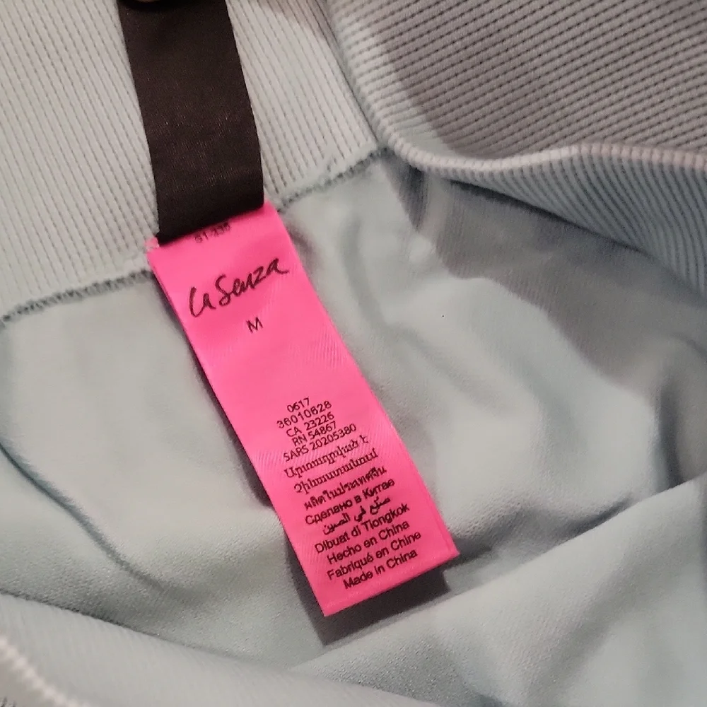 ❄️3/$30 LA SENZA Turquoise Blue Lasercut Athletic Leggings - Picture 5 of 6